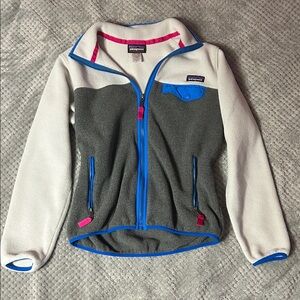 Patagonia Two-Tone Fleece Jacket with Blue Accents
